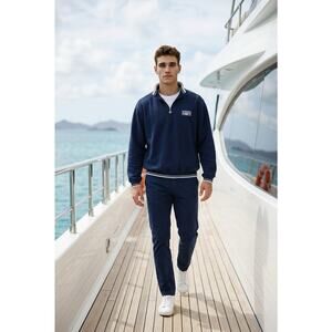 Royal Caribbean Sweatshirt In Navy With 1/4 Zip S/M
